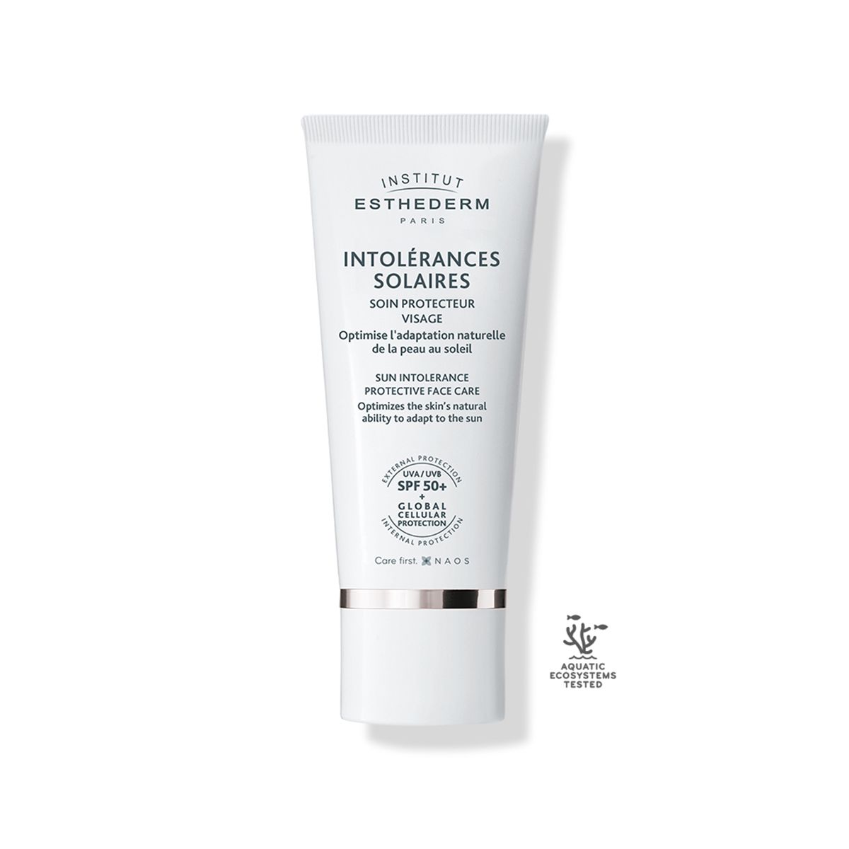 Institut Esthederm Intolerances Solaires, crema solare viso SPF50+ per pelle sensibile, 50 ml
