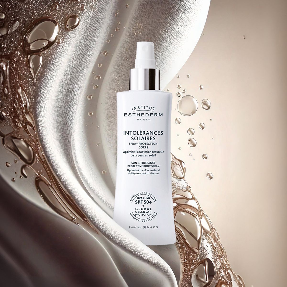 Institut Esthederm Intolerances Solaires, spray solare corpo per pelle allergica al sole, 150 ml