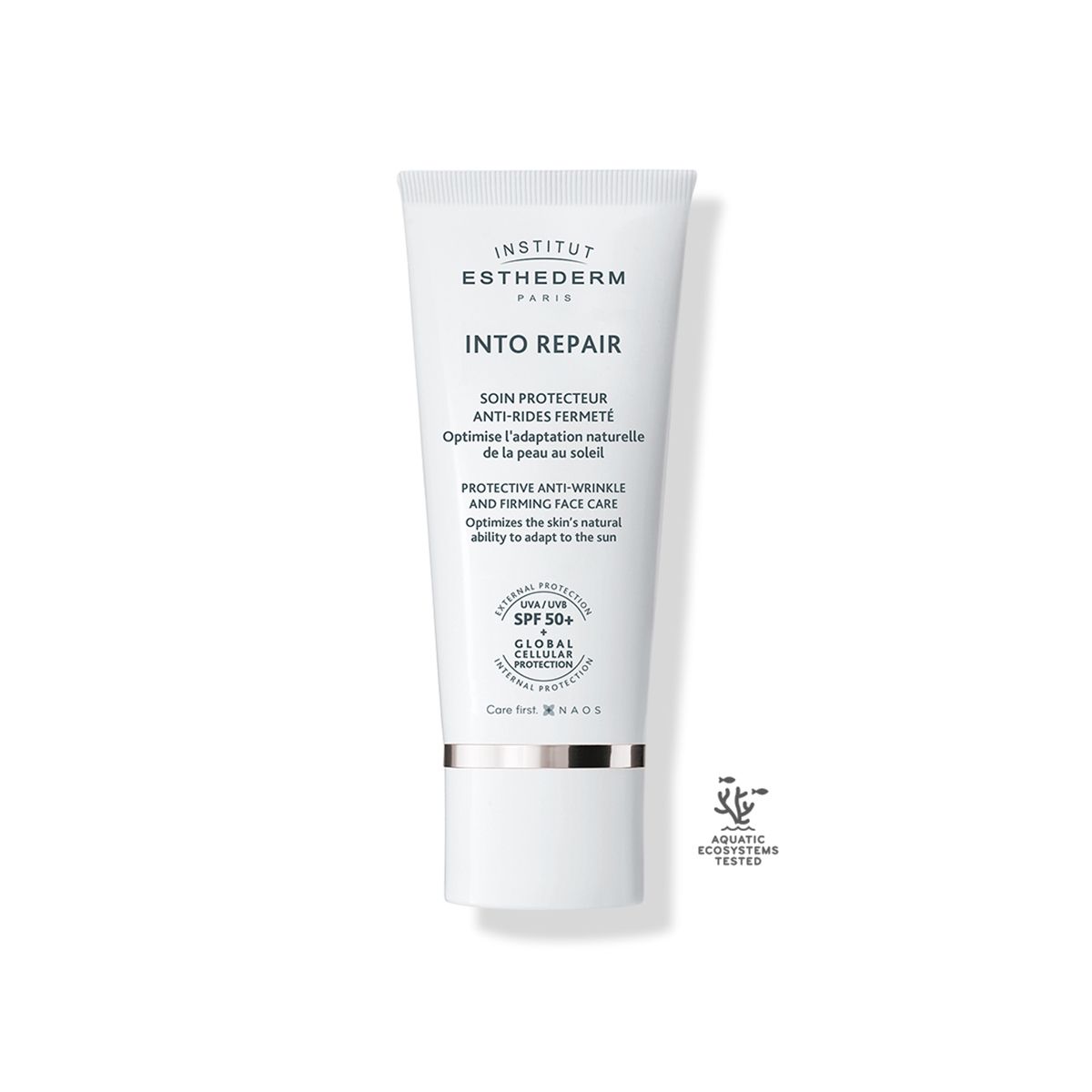 Institut Esthederm Into Repair, crema solare viso antirughe per pelle sensibile, 50 ml