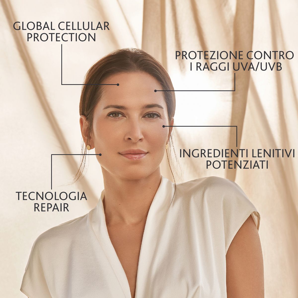 Institut Esthederm Into Repair, crema solare viso antirughe per pelle sensibile, 50 ml