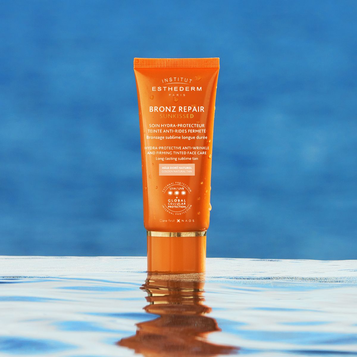 Institut Esthederm Bronz Repair Sunkissed, crema solare viso colorata protezione alta, 50 ml